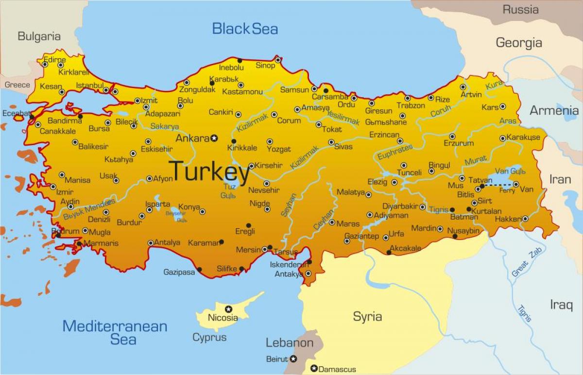 Mappa della città di Turchia