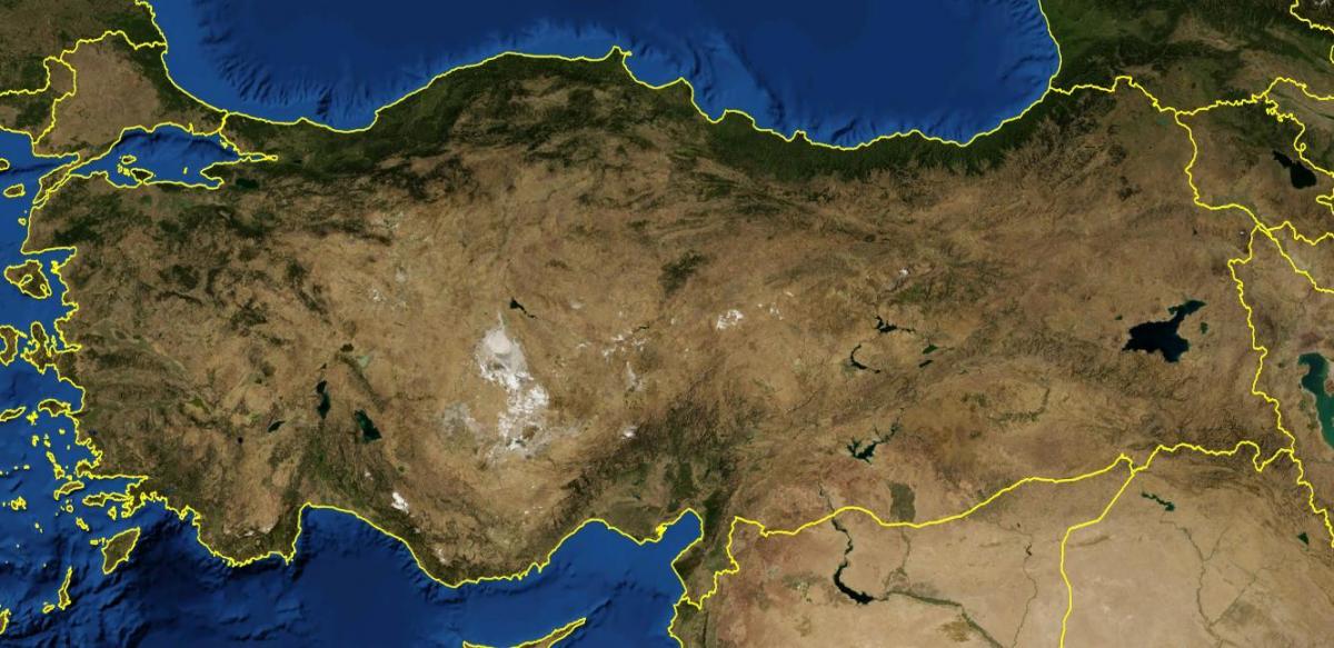 Mappa della vista del cielo della Turchia